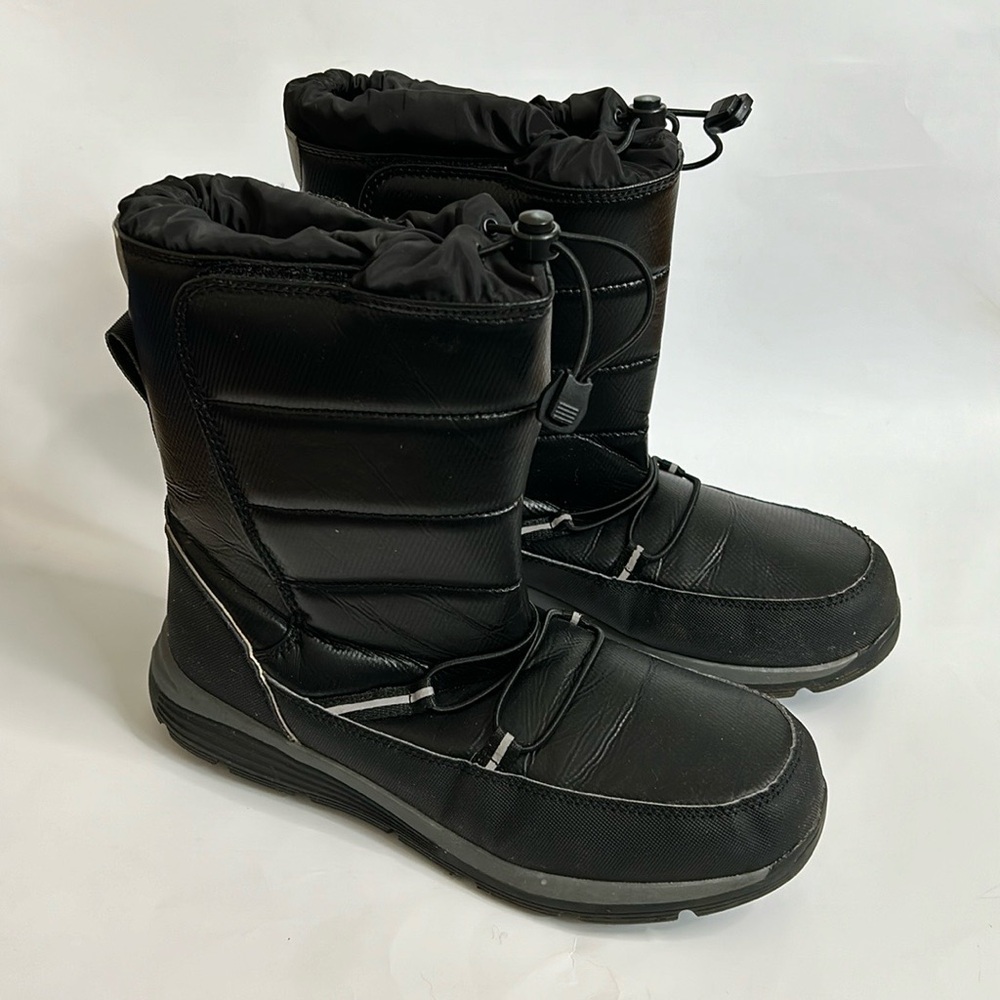 Lands End Kids Velcro Black Snow Boots